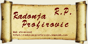 Radonja Profirović vizit kartica
